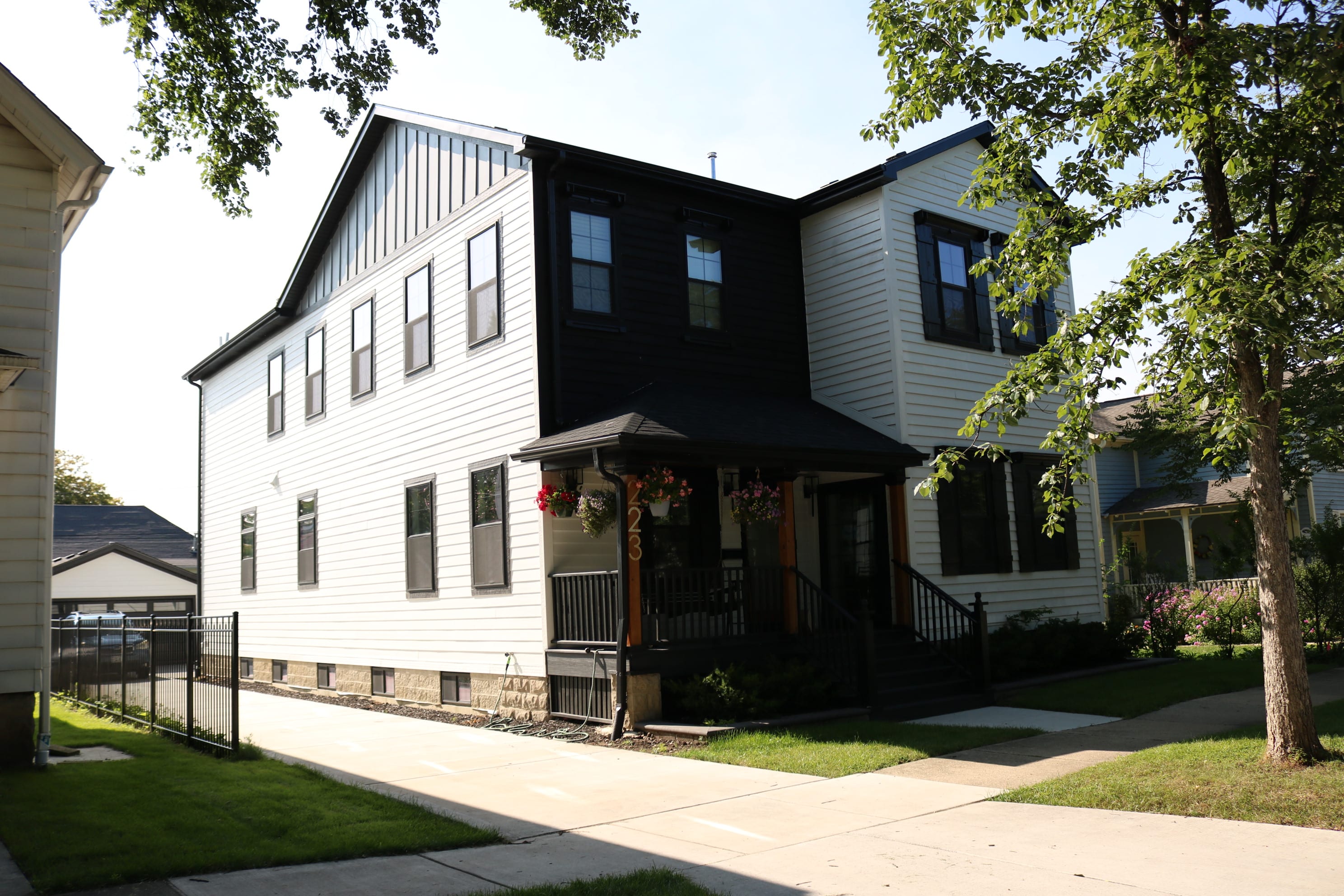 A Chicagoland home at 223 after Revere One Construction completed its siding, roof and porch